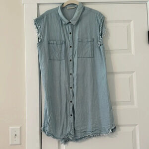 Light blue button up dress/tunic